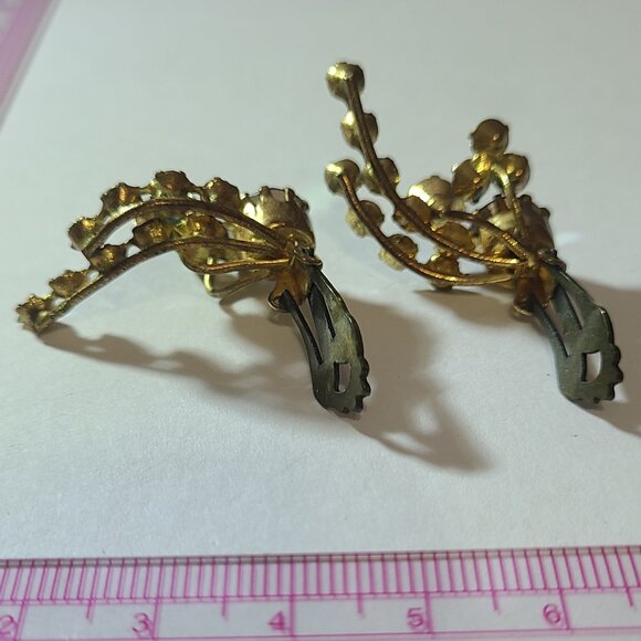 Austrian AB Floral Spray Clip ons - Picture 6 of 10